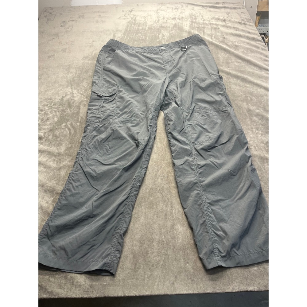 Columbia Omni-Shade Mens 40x30 Grey Cargo Hiking Pants‎ Sun Protection Ripstop